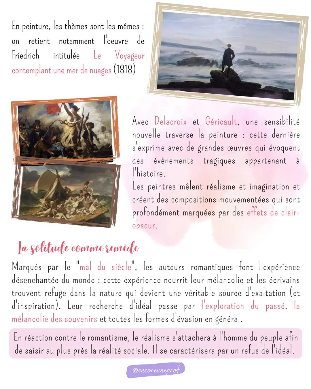 # Le romantisme XX
Aux exigences de la raison des philosophes des Lumières, les artistes de la première
moitié du XIXe siècle opposent la f