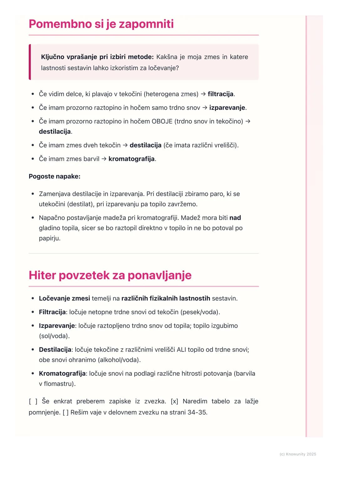 # Ločevanje zmesi
## Uvod v ločevanje zmesi
Zmesi so povsod okoli nas (zrak, morska voda, solata...). V kemiji pogosto
potrebujemo čiste s