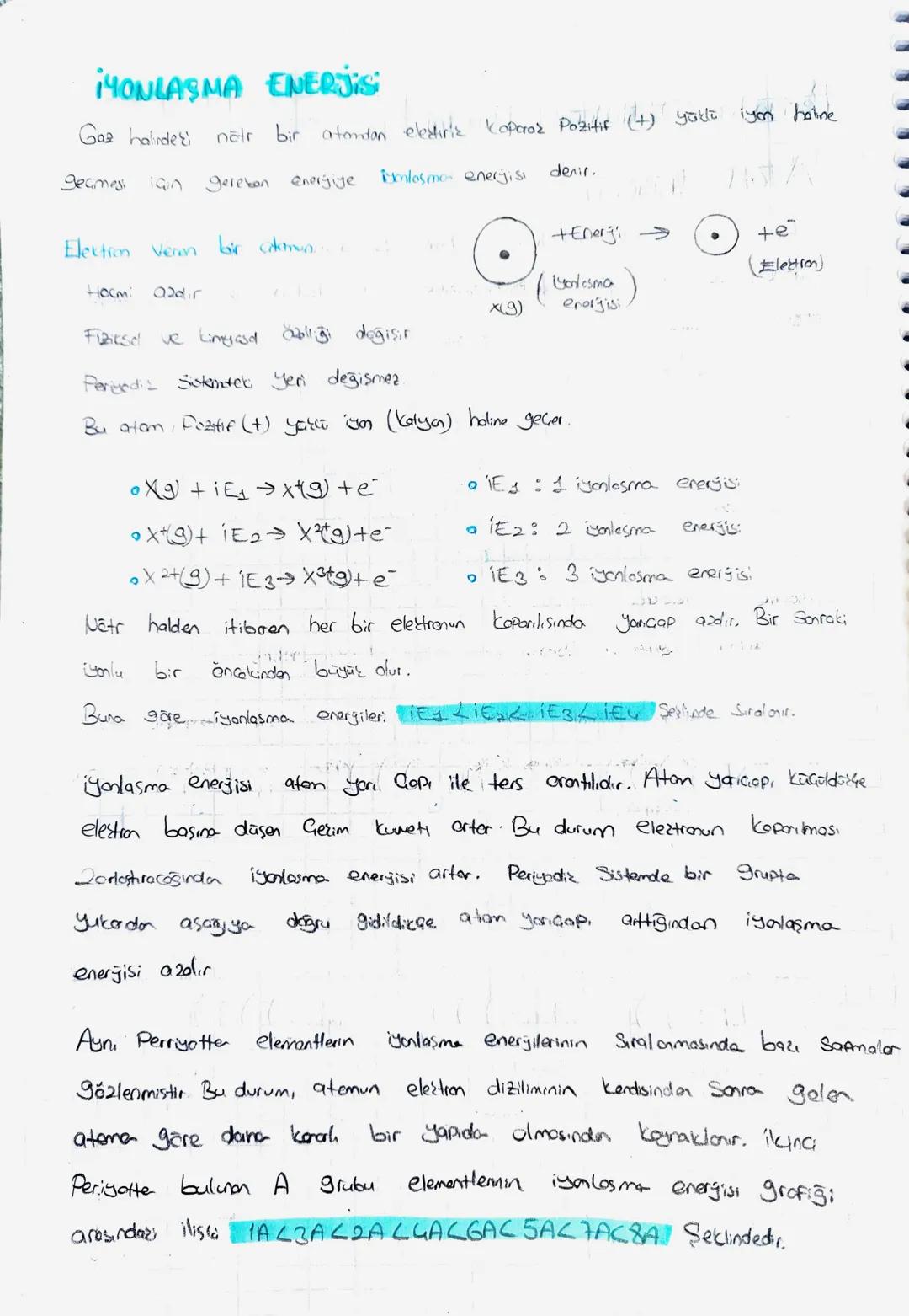 # ¡YONLAŞMA ENERJIS
Gaz haindeş nötr bir atondan elextiriz kaperoz Pozitif (4) yükle iyon haline
geçmesi için gereken energije inlosmo ener