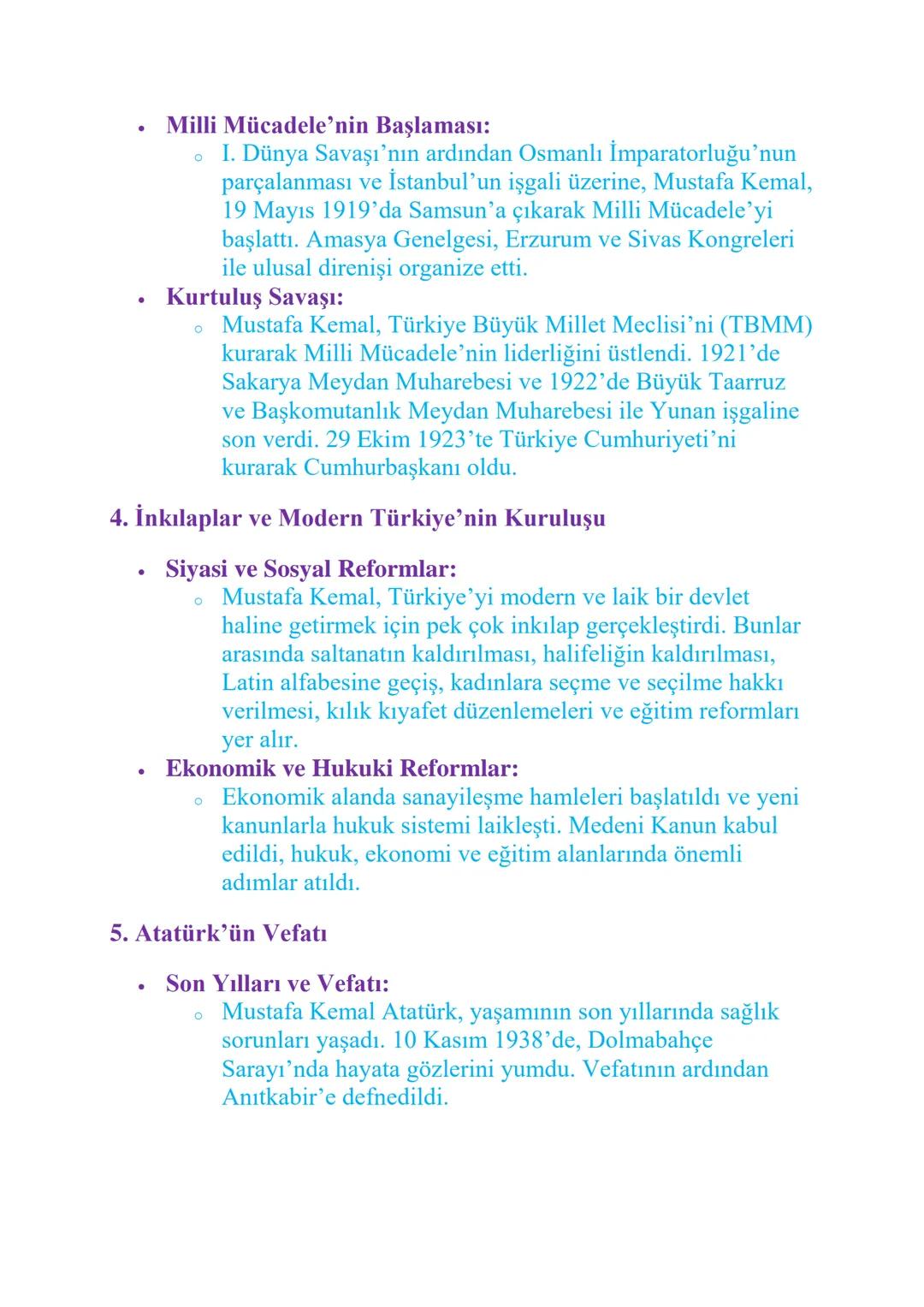 MUSTAFA KEMAL'İN HAYATI
Mustafa Kemal Atatürk, Türkiye Cumhuriyeti'nin kurucusu ve ilk
cumhurbaşkanıdır. Hayatı, hem Osmanlı İmparatorluğu'n