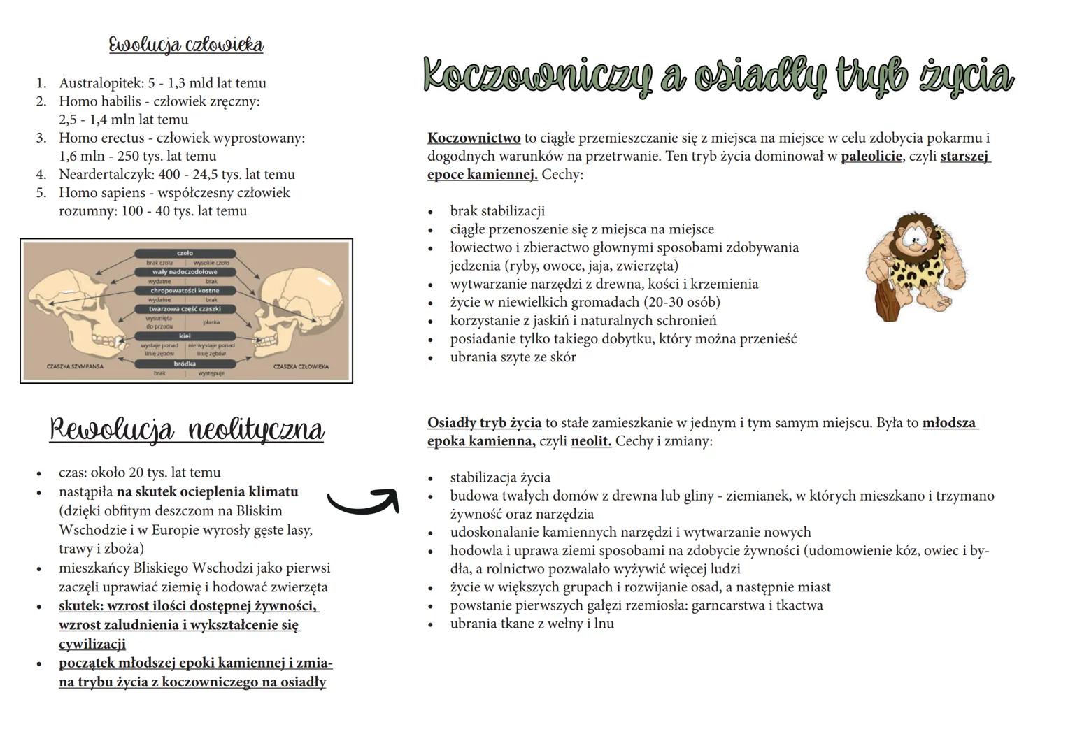# Ewolucja człowieka
1. Australopitek: 5 - 1,3 mld lat temu
2. Homo habilis - człowiek zręczny:
2,51,4 mln lat temu
3. Homo erectus