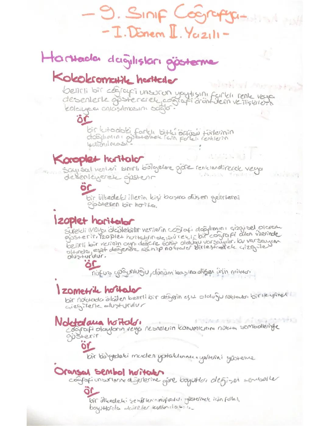 9. Sınıf Coğrafya 1. Dönem 2. Yazılı