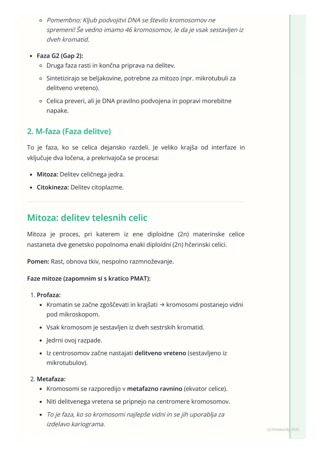 # Celični cikel in delitev celic
## Pregled celičnega cikla
Celični cikel je urejeno zaporedje dogodkov v življenju celice, ki vodi v njen