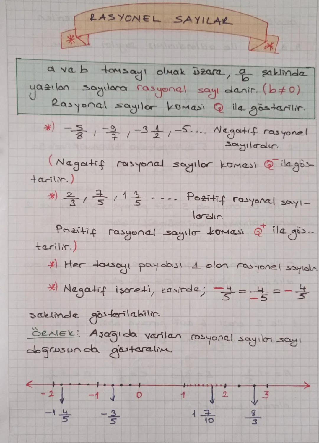 RASYONEL SAYILAR
*
a vab tamsayı olmak Dzara, a saklinda
yazılan sayılara rasyonal sayl danir. (b‡0)
Rasyonal sayilor komasi Q ila gösterili