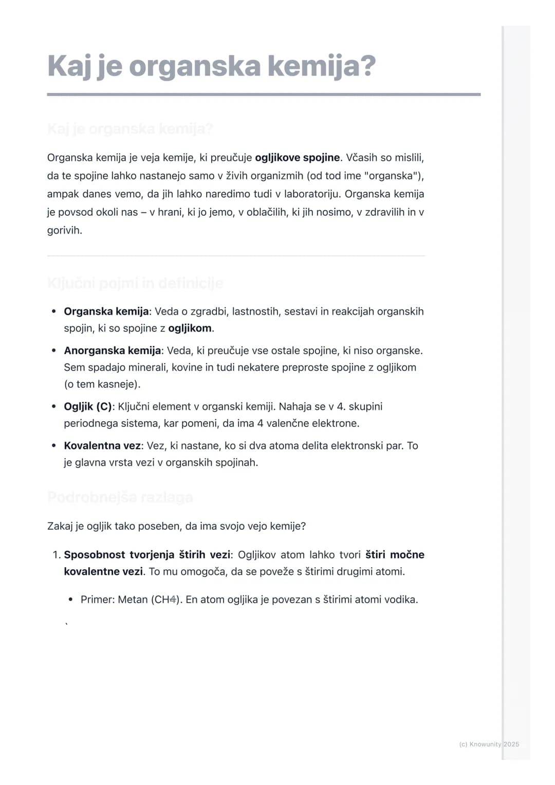 # Kaj je organska kemija?
Kaj je organska kemija?
Organska kemija je veja kemije, ki preučuje ogljikove spojine. Včasih so mislili,
da te