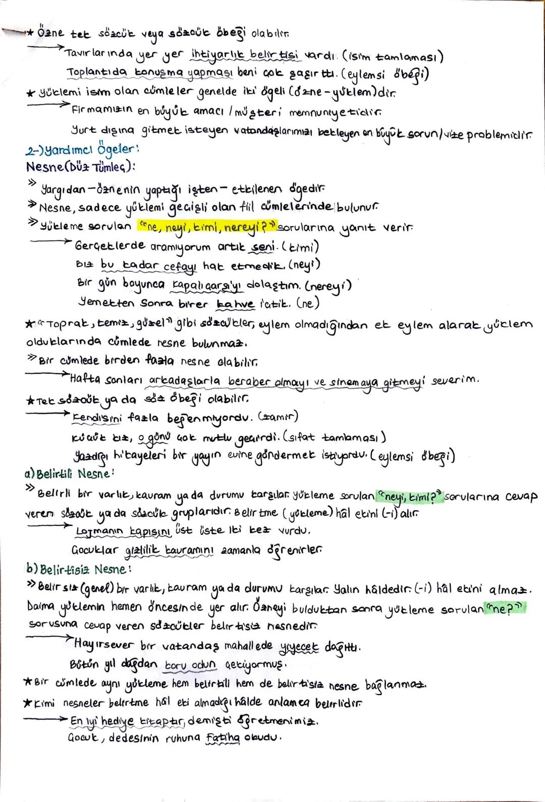 *Özne tek sözcük veya sözoük öbeği olabılır.
Tavırlarında yer yer ihtiyarlık belirtisi vardı. (isim tamlaması)
Toplantıda konuşma yapması be