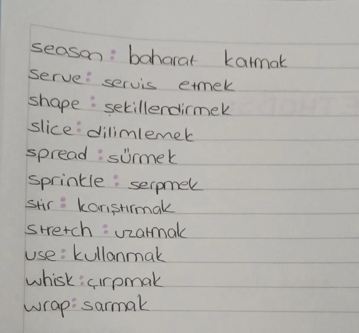 IN THE KITCHEN
INGREDIENTS:
apricot kayısı
baking powder kabartma tozu
bell pepper dolmalık biber
batter pasta hamuru
bean fasulye
2
UNIT-3