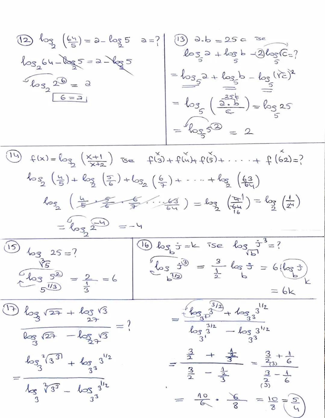 ```markdown
"ORNEKLER
①loz 10+ loz100+ loz1000=? ② log(0,1)+103 ($\frac{1}{100}$)
163.10 + 103 103+103103 = log($\frac{1}{10}$) + 103 ($\f
