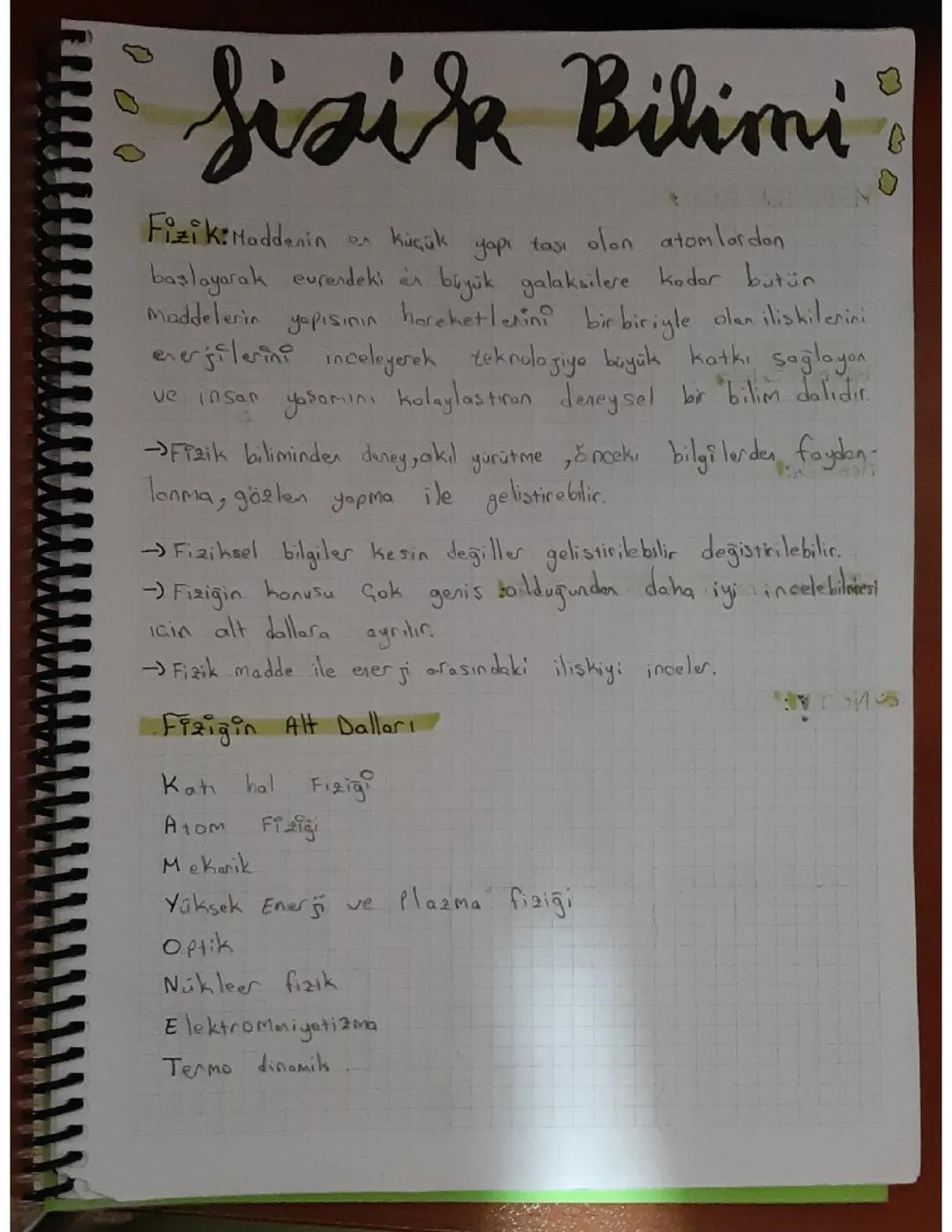 9.sınıf Fizik Bilimi