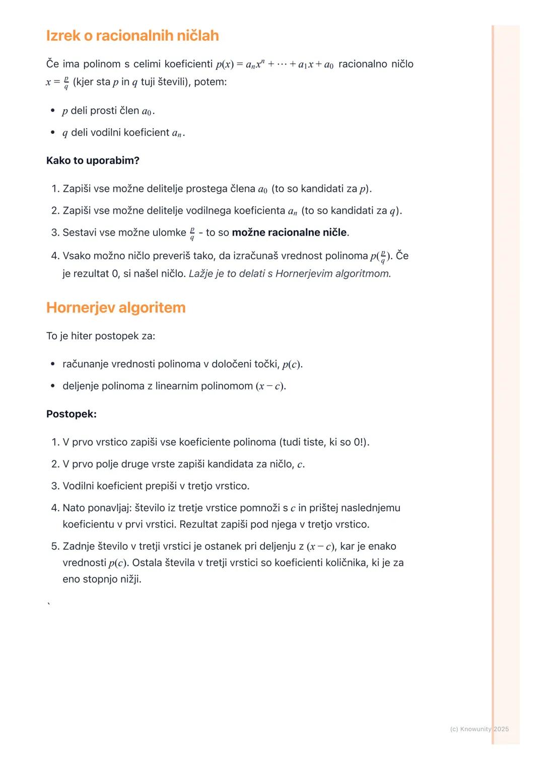 # Polinomi in njihove lastnosti
Uvod v polinome
Polinomi so ene od osnovnih funkcij v matematiki. So v bistvu posplošitev
linearnih in kva