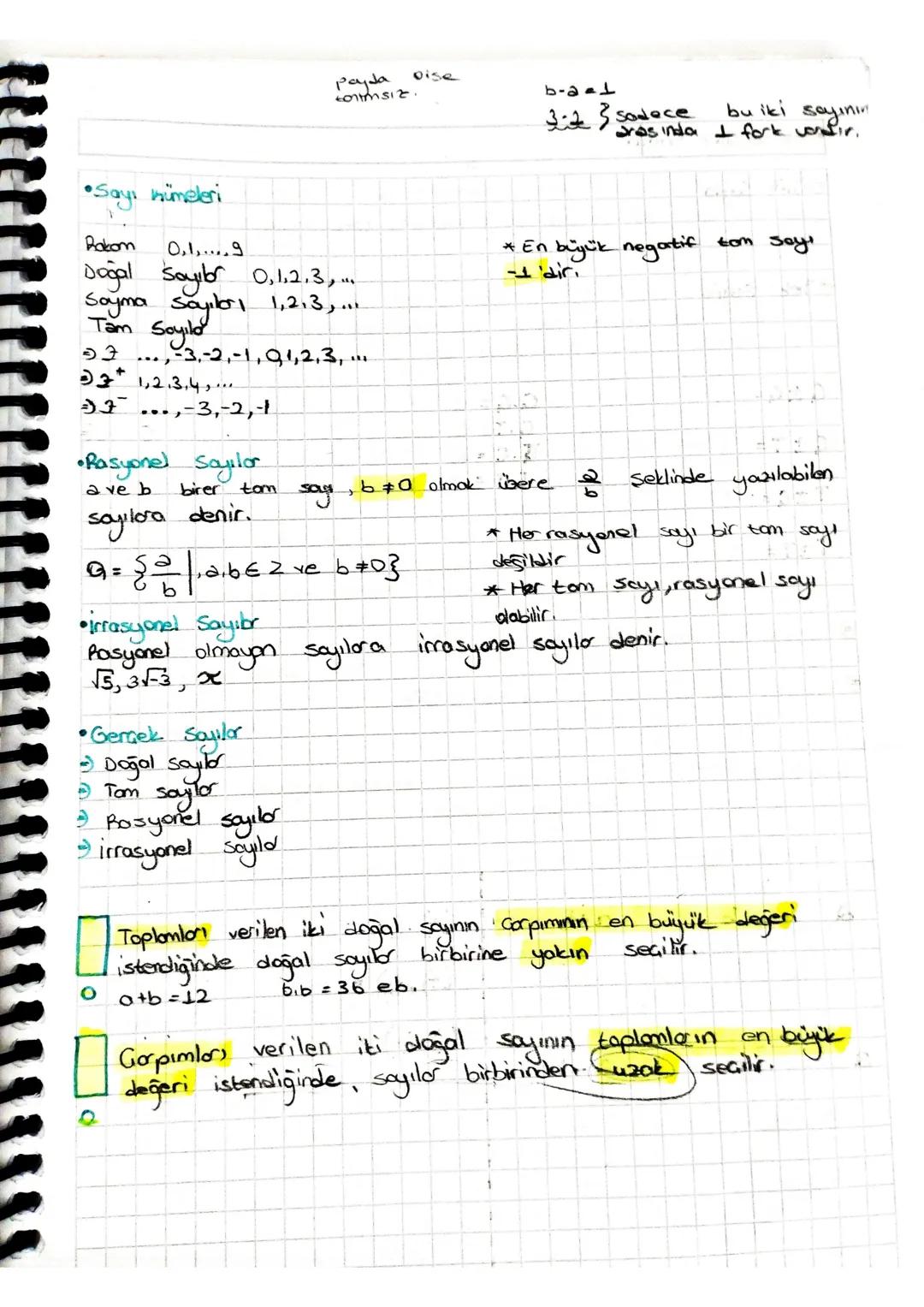 Payda
oise
toitmsiz.
b-2=1
Zik 3 sadece
bu iki
sayının
rasinda fork vondir.
•Sayi nümeleri
Rakom
0,1,....9
Doğal Soyibor 0,1,2,3,...
Sayma S