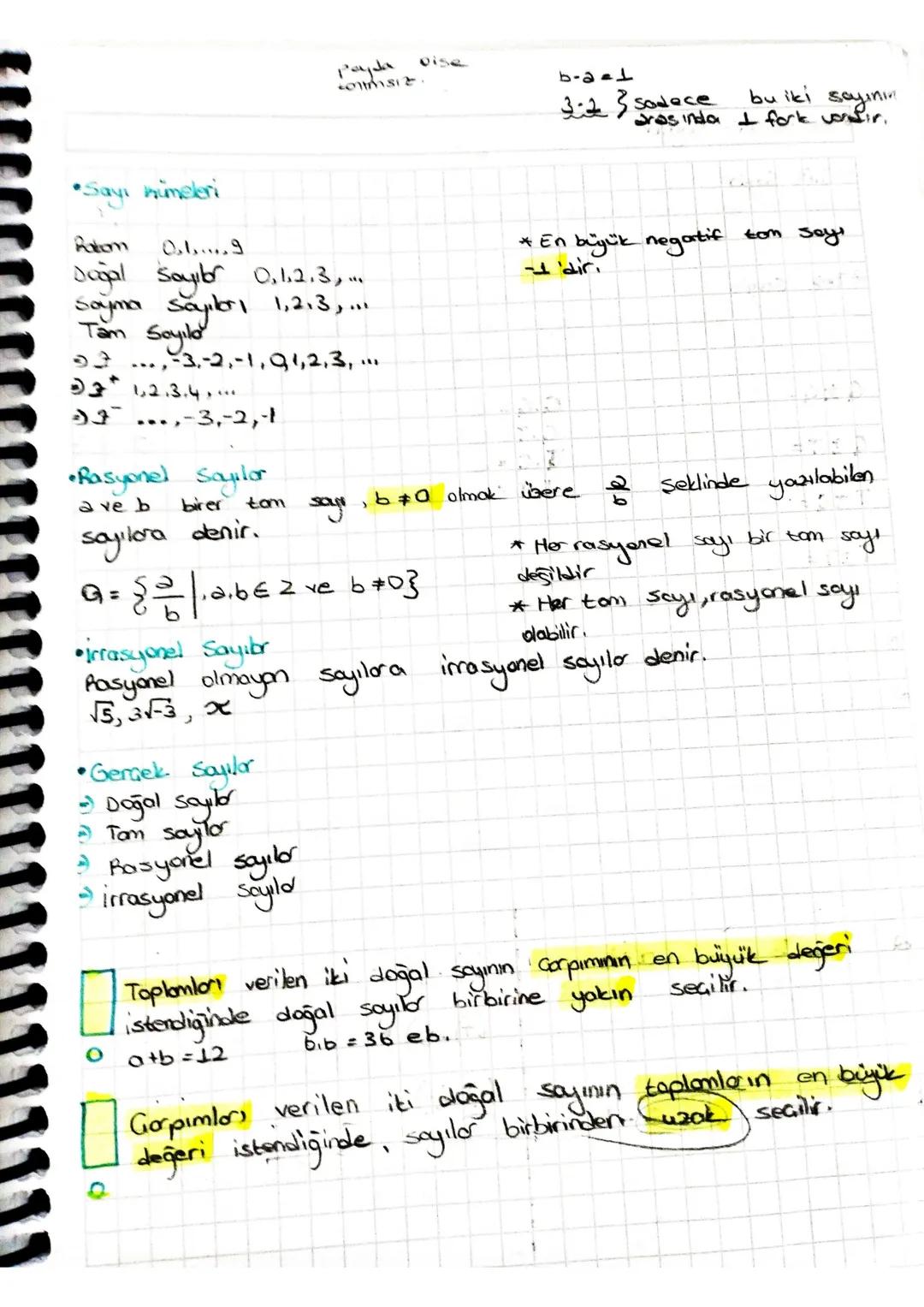 Payda
oise
toitmsiz.
b-2=1
Zik 3 sadece
bu iki
sayının
rasinda fork vondir.
•Sayi nümeleri
Rakom
0,1,....9
Doğal Soyibor 0,1,2,3,...
Sayma S