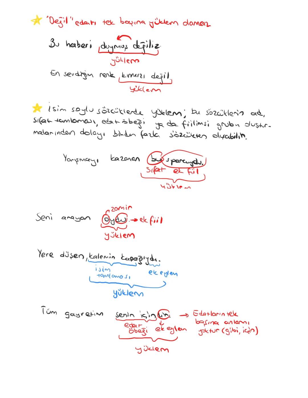 Yüklem
kip
Kisi
Getimli eylem
Hızlı adımlarla oradan uzaklaştım
Ona yetişeceğim diye ayaklarıma kara sular indi.
UYARI: Söz öbekleri
Devin,