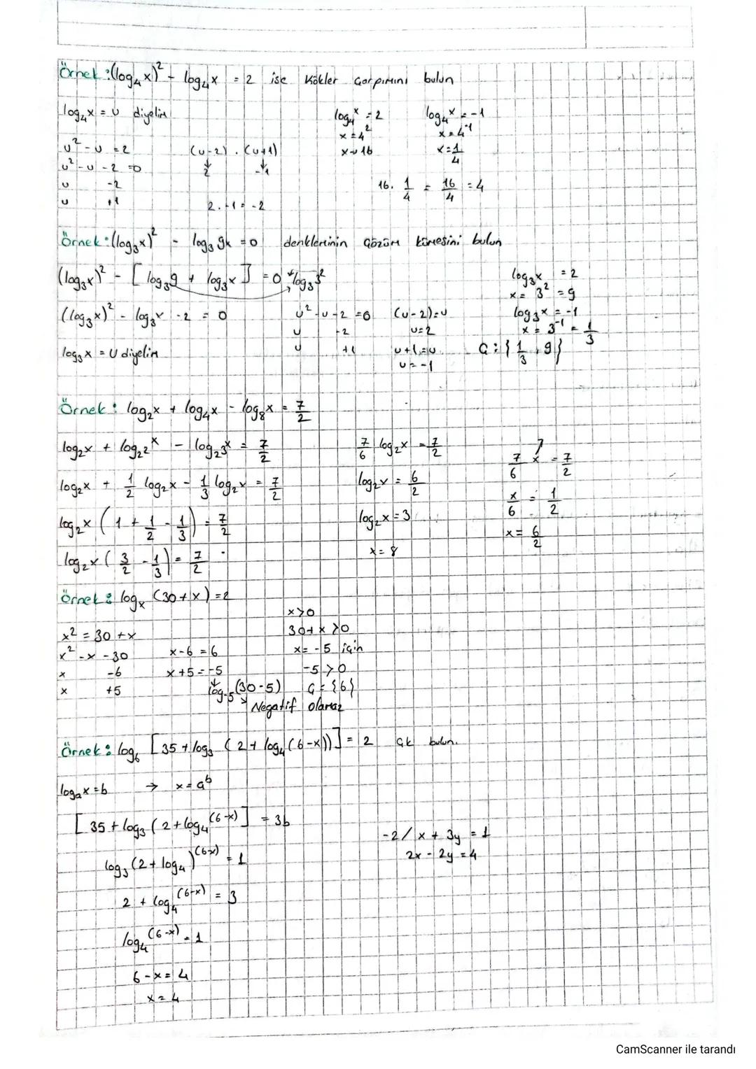 Logaritmik
Denkelenler:
NOT: GER
ve
1) loga f(x) = b
of 1, bER.
= 7 f(x) = ab
g(x) = f(x) = g(x).
21 Toga f(x) = logo
3) log fα) 9 () = b
=