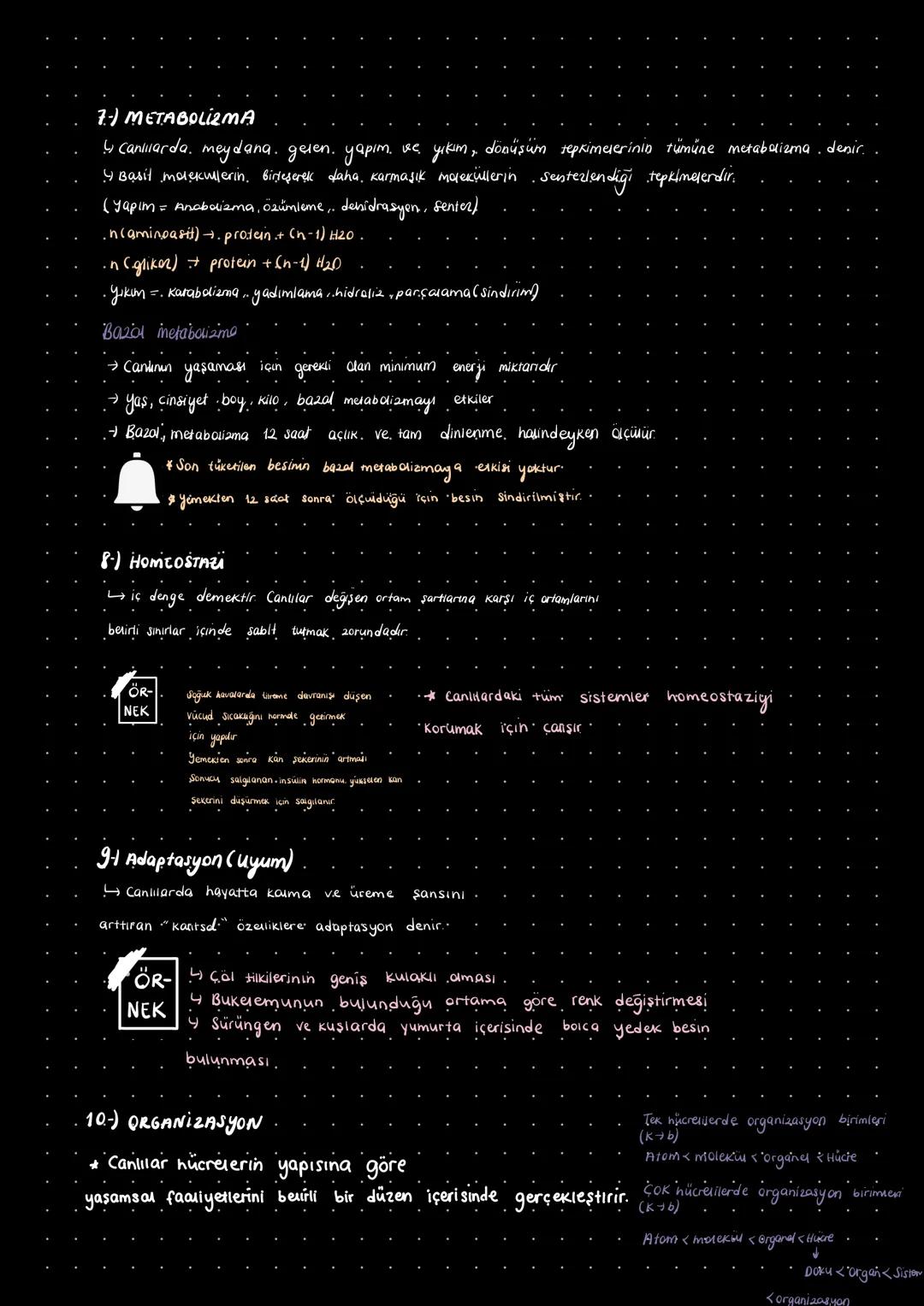 ~Biyoloji~
CANLILARIN ORTAK ÖZELLİKLERİ
Η Hicrem Yer
Beslenme
3) Salman
Bapalion
51 Hereket
6-) Uyerilera Tepai
7 metabolisma
8) Ho