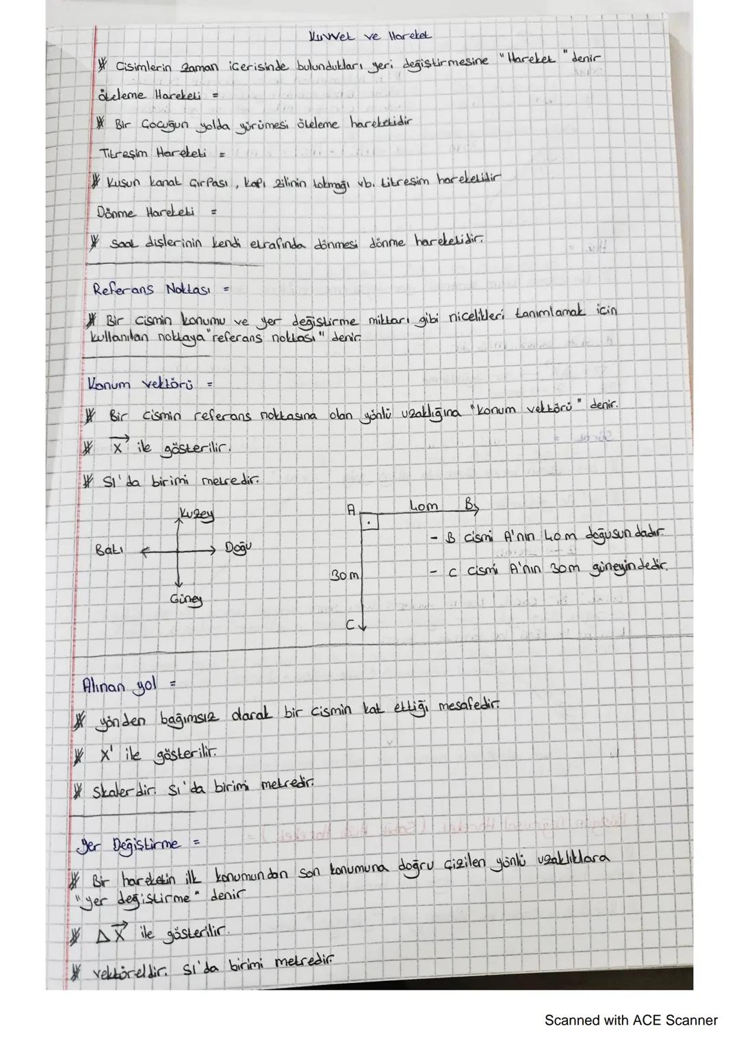 # Kuwet ve Hareket
* Cisimlerin zaman icerisinde bulundukları geri değiştirmesine "Hareket "denir
öteleme Hareketi =
* Bir çocuğun yo