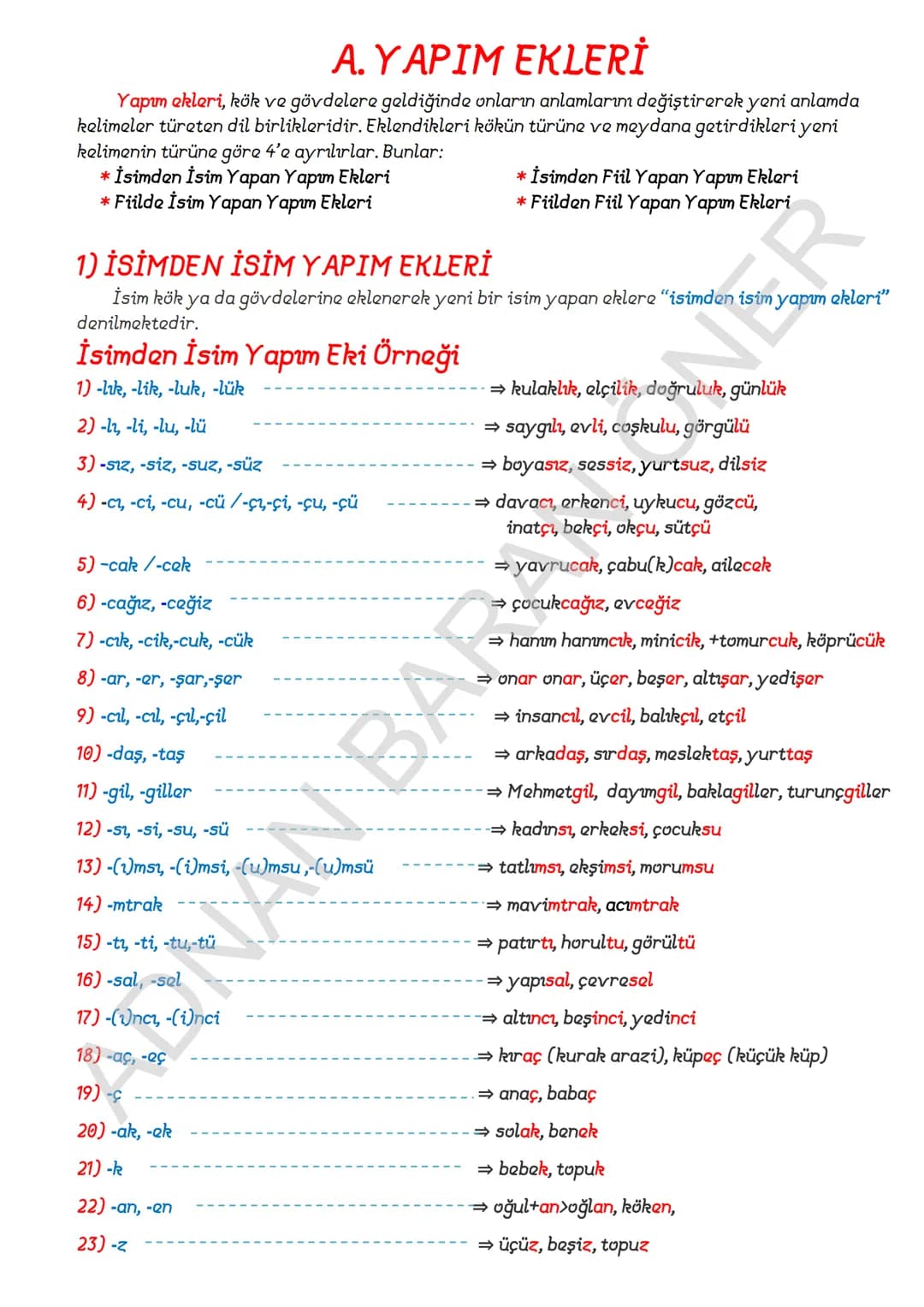# İÇİNDEKİLER
## 1. SÖZCÜKTE ANLAM
### A. Kelime ve Kelime Gruplarımın Anlam Özellikleri
1. Gerçek (Temel) Anlam
2. Yan anlam
3. Mecaz Anla