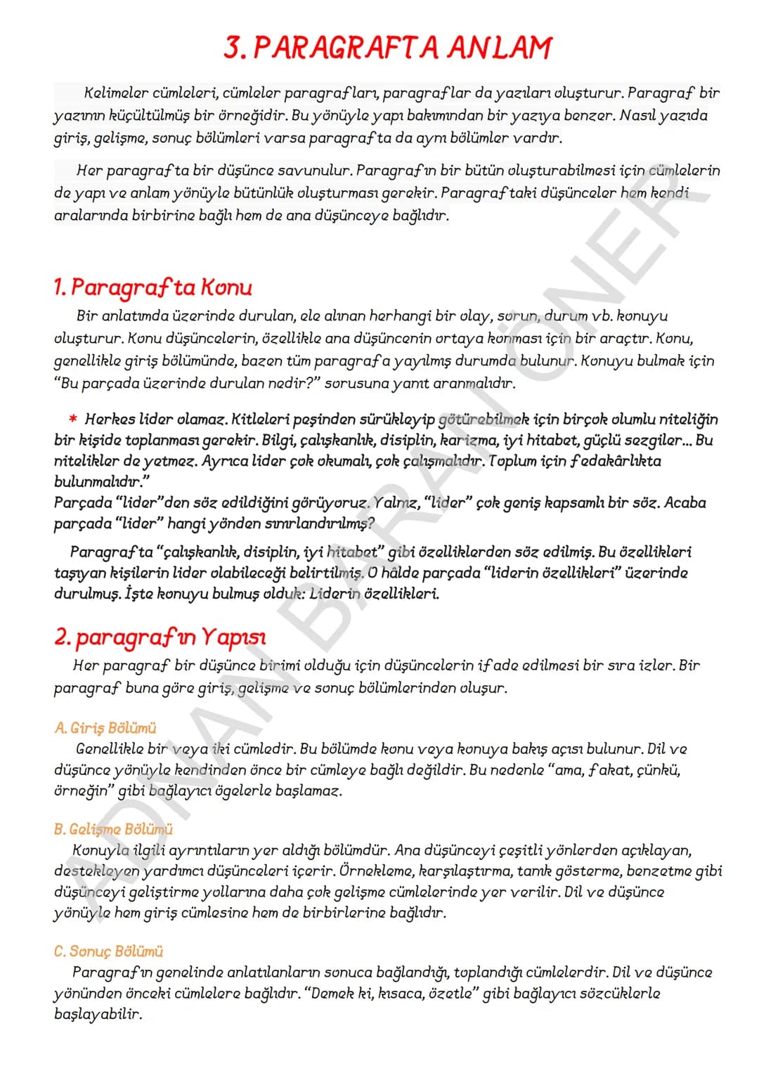 # İÇİNDEKİLER
## 1. SÖZCÜKTE ANLAM
### A. Kelime ve Kelime Gruplarımın Anlam Özellikleri
1. Gerçek (Temel) Anlam
2. Yan anlam
3. Mecaz Anla