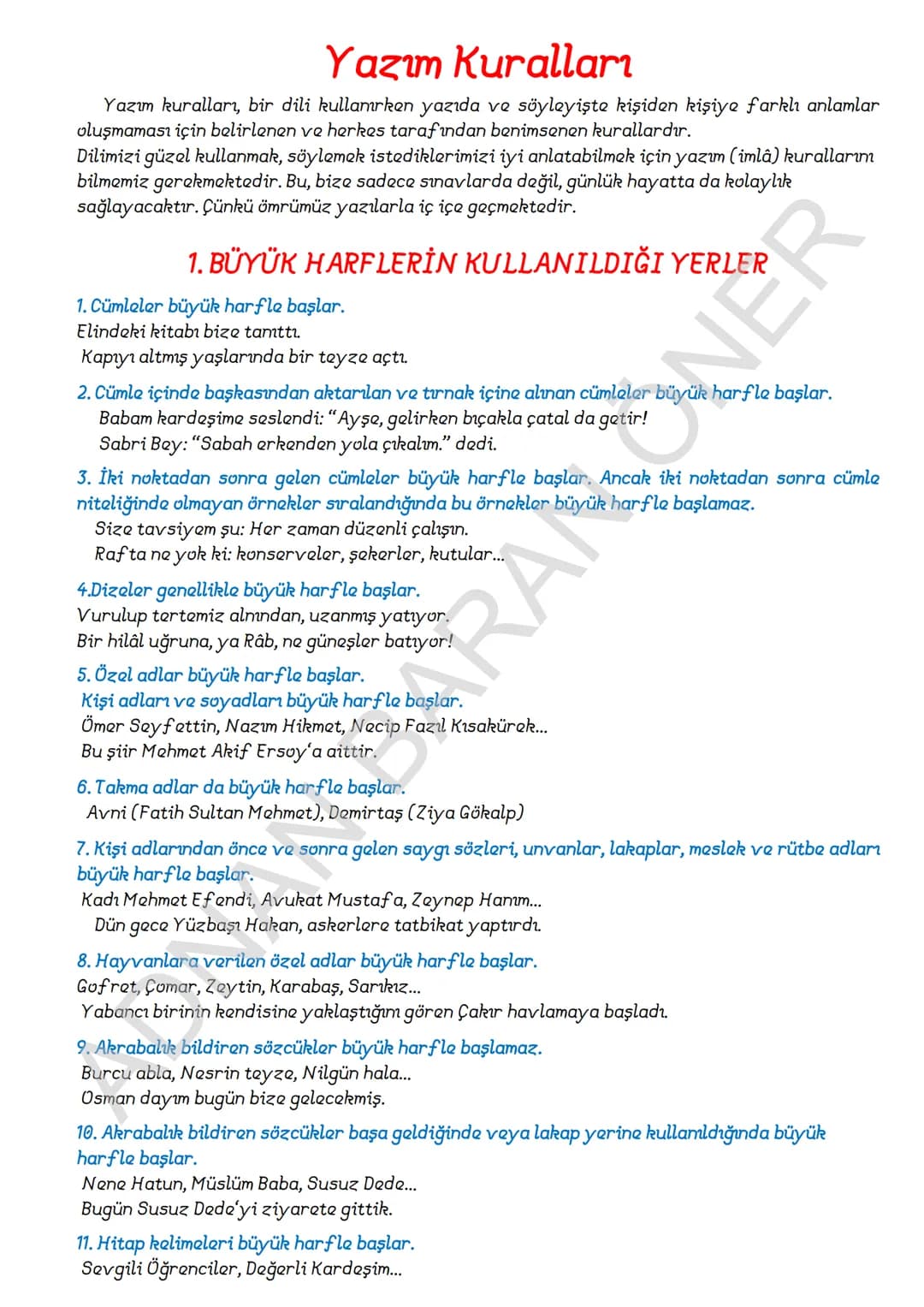 # İÇİNDEKİLER
## 1. SÖZCÜKTE ANLAM
### A. Kelime ve Kelime Gruplarımın Anlam Özellikleri
1. Gerçek (Temel) Anlam
2. Yan anlam
3. Mecaz Anla
