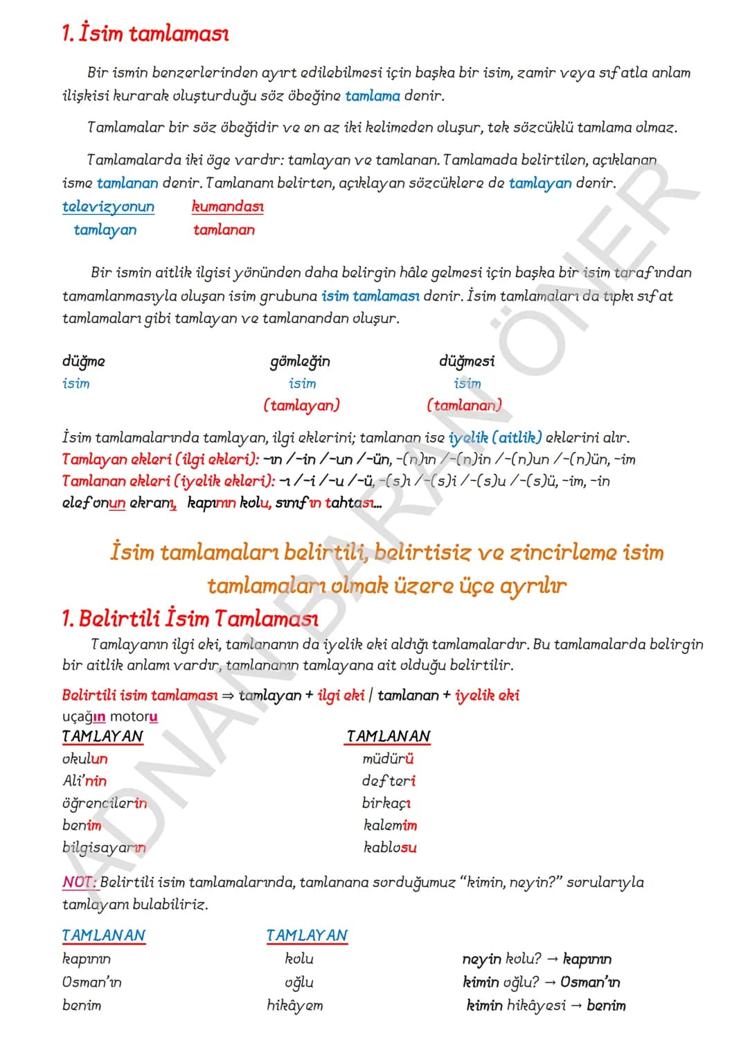 # İÇİNDEKİLER
## 1. SÖZCÜKTE ANLAM
### A. Kelime ve Kelime Gruplarımın Anlam Özellikleri
1. Gerçek (Temel) Anlam
2. Yan anlam
3. Mecaz Anla