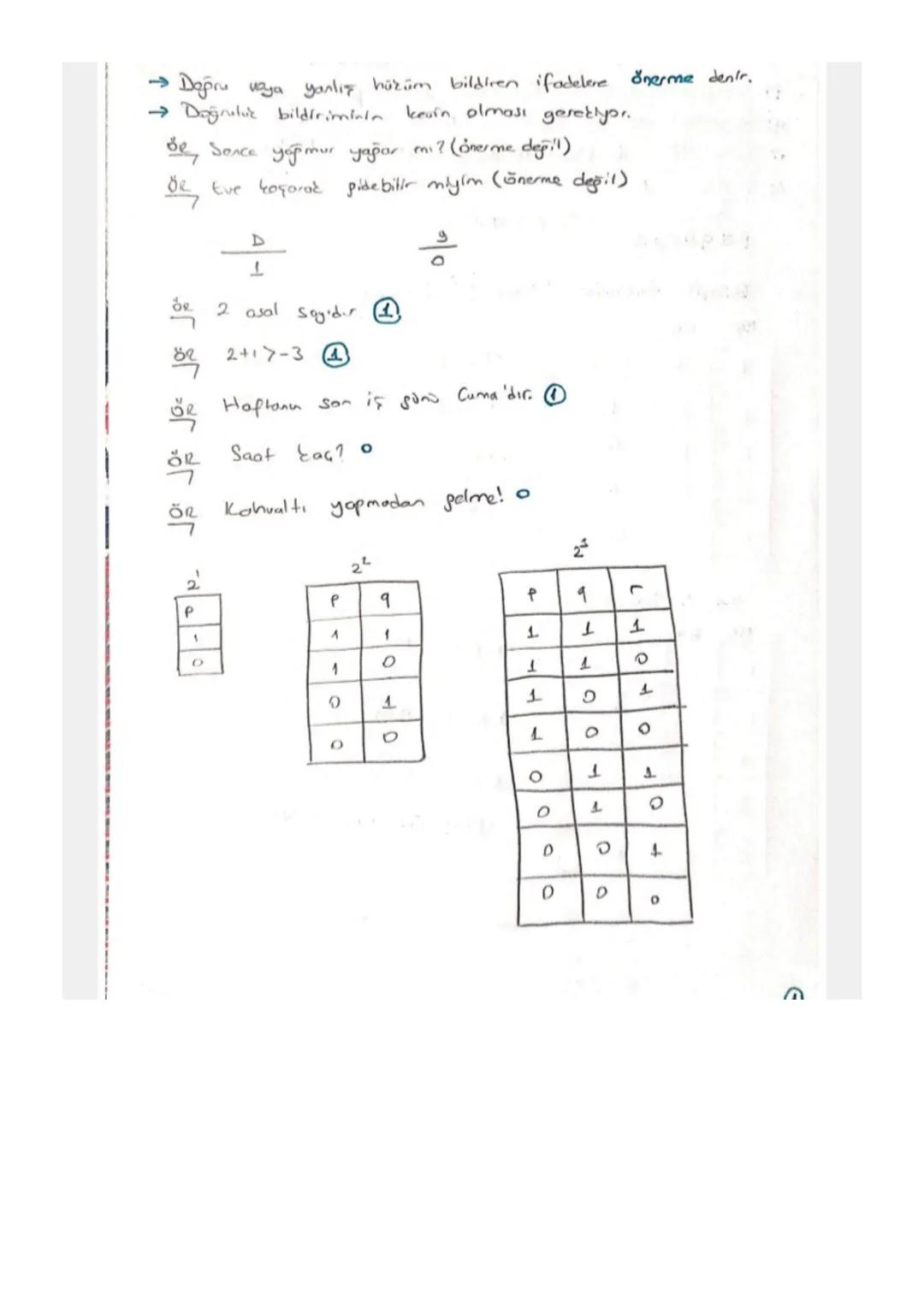 → Doğru vaya yanlız hüküm bildiren ifadelere önerme denir.
→ Doğruluk bildiriminin
kevin olması gerekiyor.
be, Sence yağmur yağar mi? (onerm