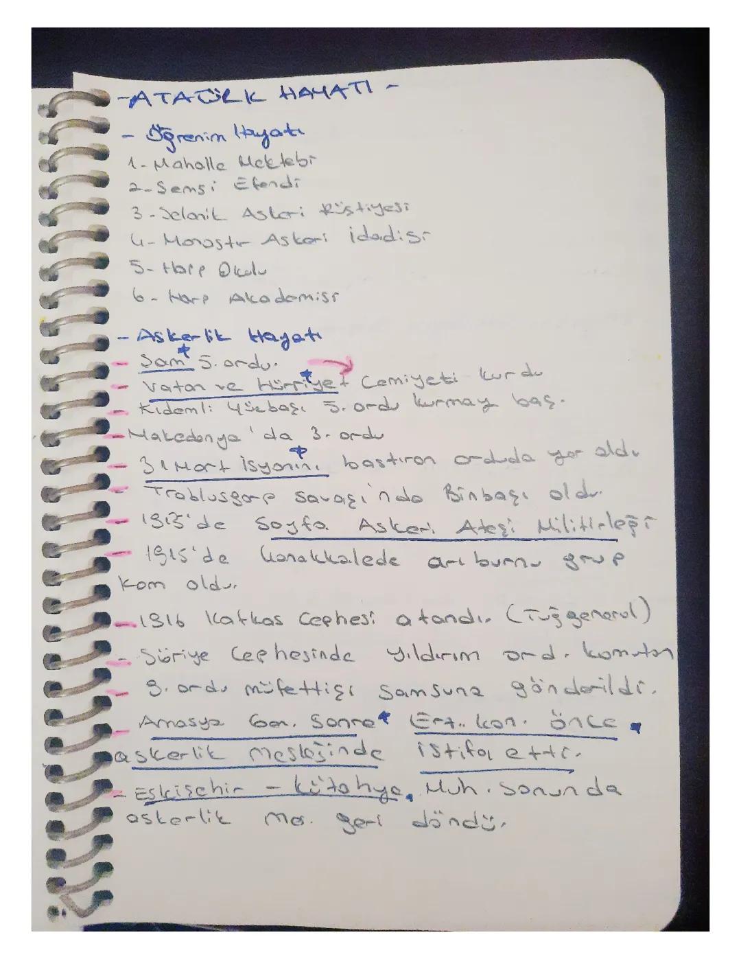 MUSTAFA KEMAL ATATURK HAYATI 12 SINIF