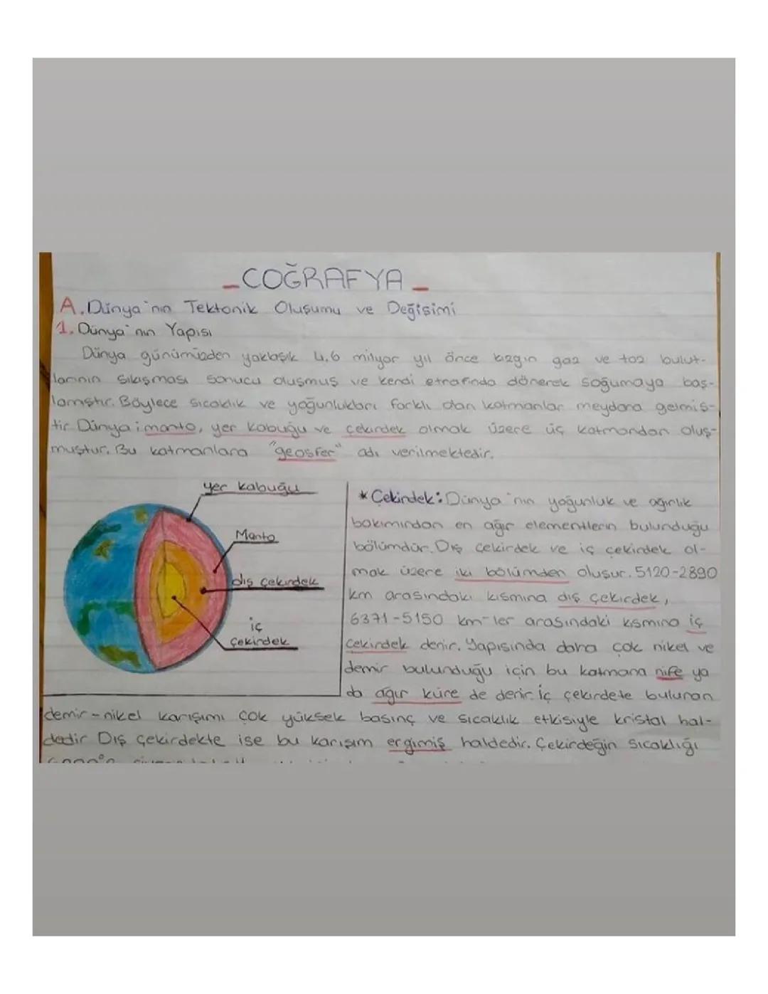 DÜNYANİN TEKTONİK OLUŞUMU VE DEĞİŞİMİ