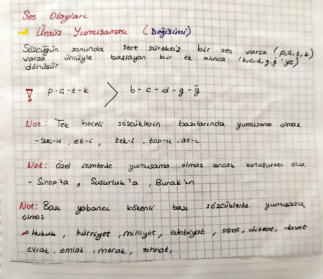 Ses Olaylare
Ünsüz Yumuşaması (Değişimi)
Sözcüğün sonunda
Varsa ünlüyle
dönüşür
Sect Sureksiz
bic
ses
bir
ek
alinca
başlayan
40
p-a-t-k
b -
