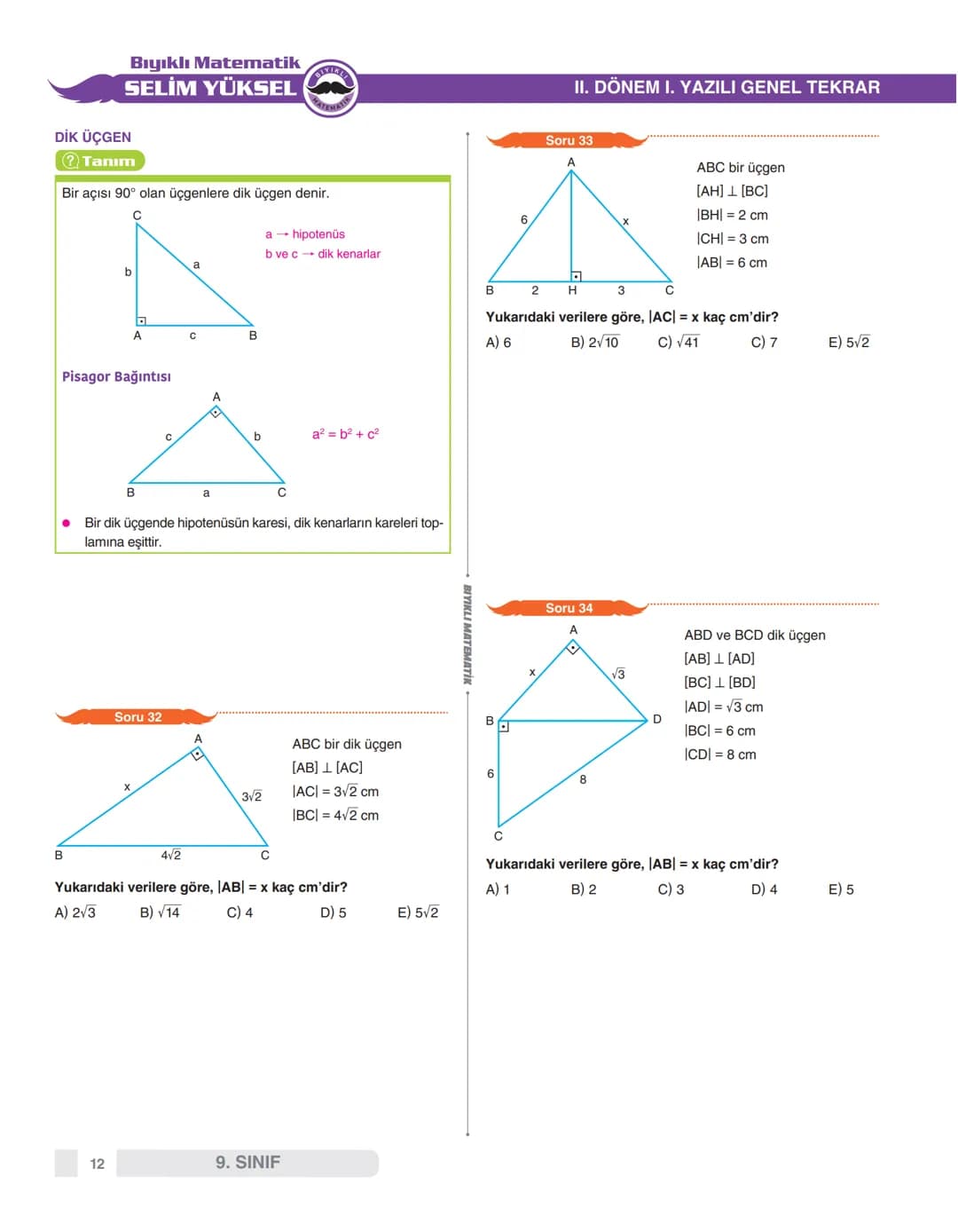 9.sınıf matematik 2.dönem 1.yazılı notları – 54. sayfa