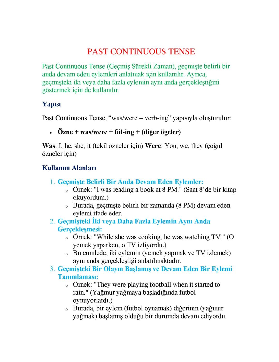 PAST CONTINUOUS TENSE