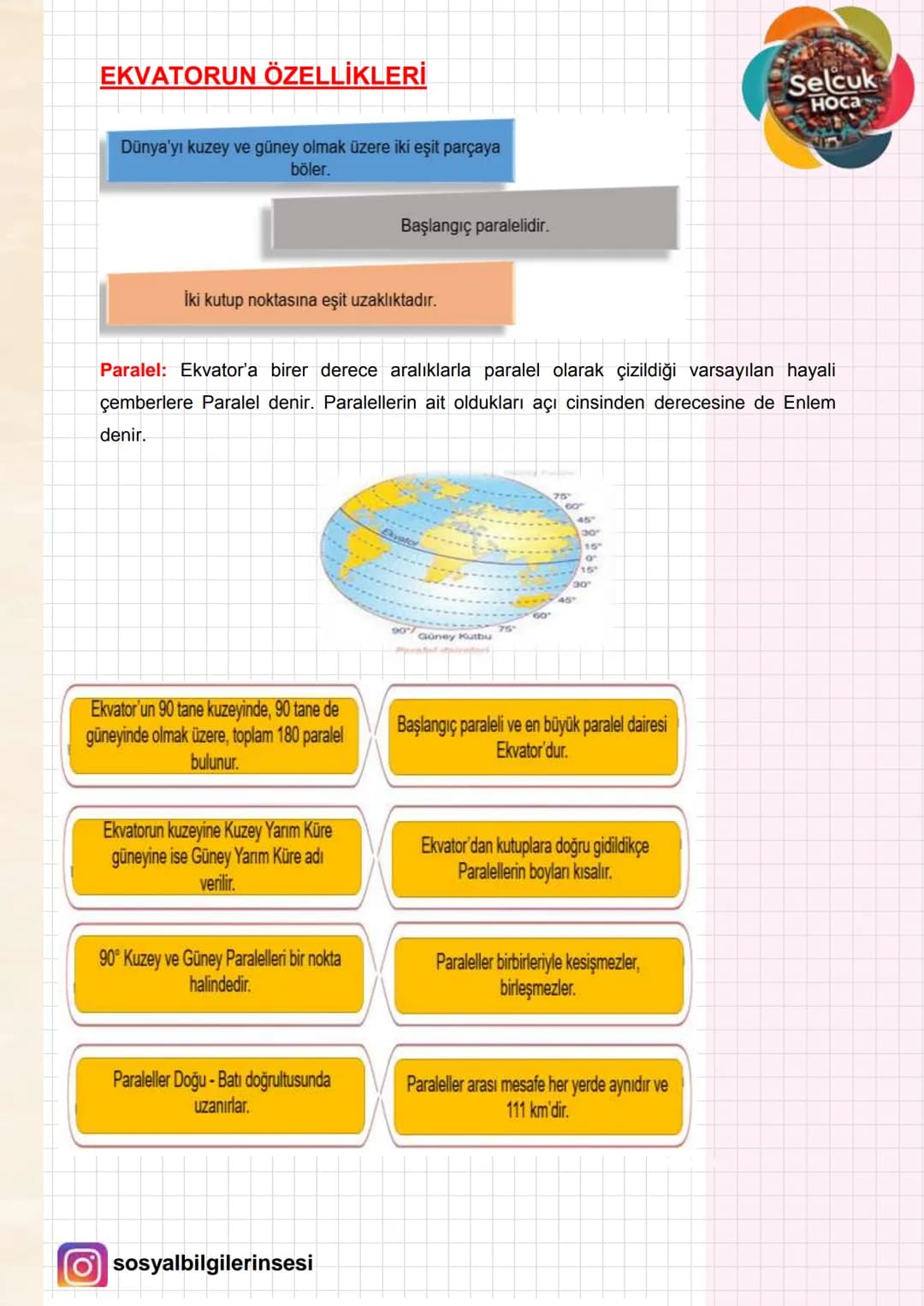 # 6. SINIF 3. ÜNİTE
Selçuk Hoca
## DÜNYANIN NERESİNDEYİM?
### KAVRAMLAR
* Bulunduğumuz bir yerin ya da çevremizdeki herhangi bir yerin