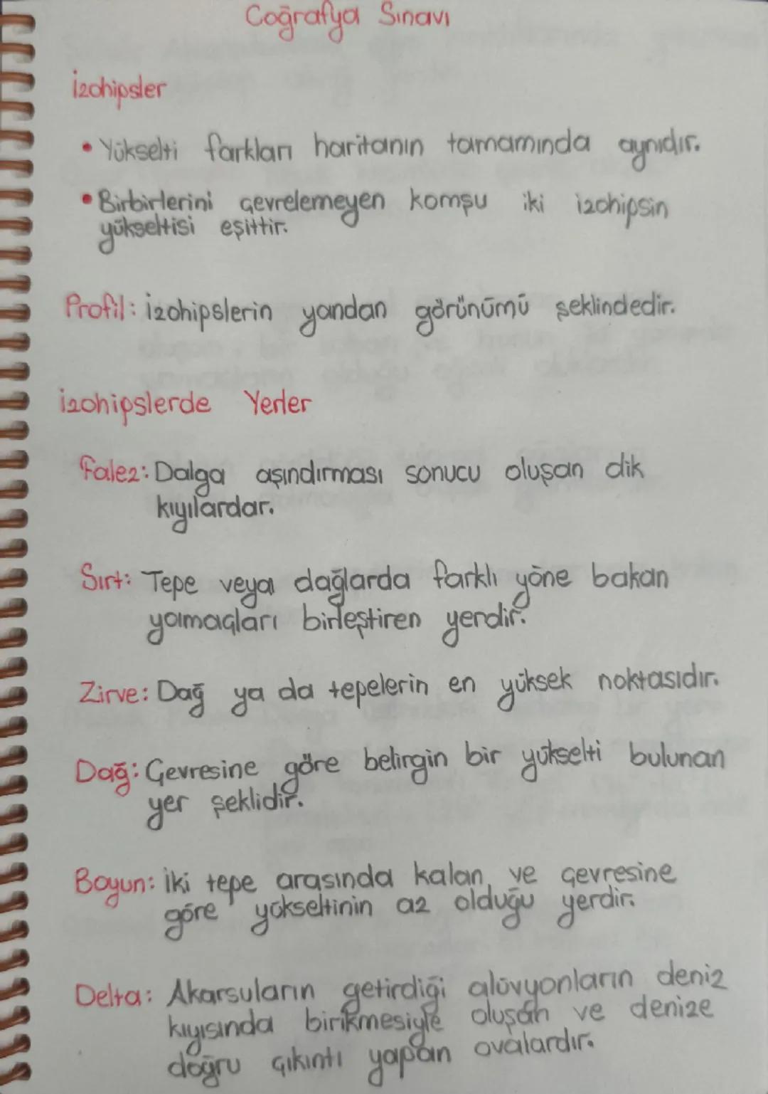 Coğrafya Sınavı
İzohipsler
* Yükselti farkları haritanın tamamında aynıdır.
* Birbirlerini çevrelemeyen komşu iki izohipsin
yükseltisi