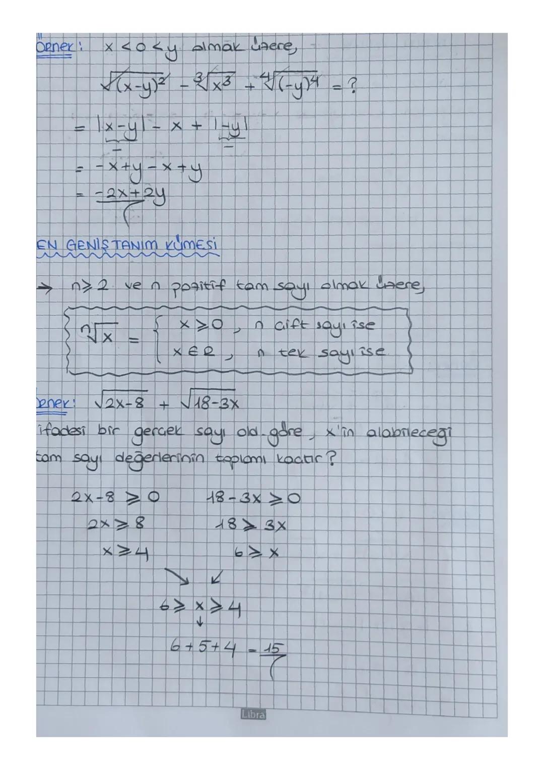 { BOKLU SAYILAR
ve nez olmak waere X^=mdenki
sağlayan x sayısına,
denir.
m'nin n. dereceden ko
=mise
M
→X
bir gercek sayı
ve
ponitif tam say