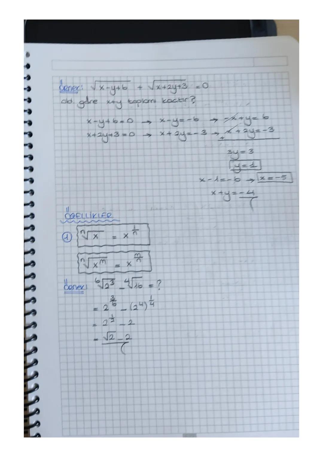 { BOKLU SAYILAR
ve nez olmak waere X^=mdenki
sağlayan x sayısına,
denir.
m'nin n. dereceden ko
=mise
M
→X
bir gercek sayı
ve
ponitif tam say