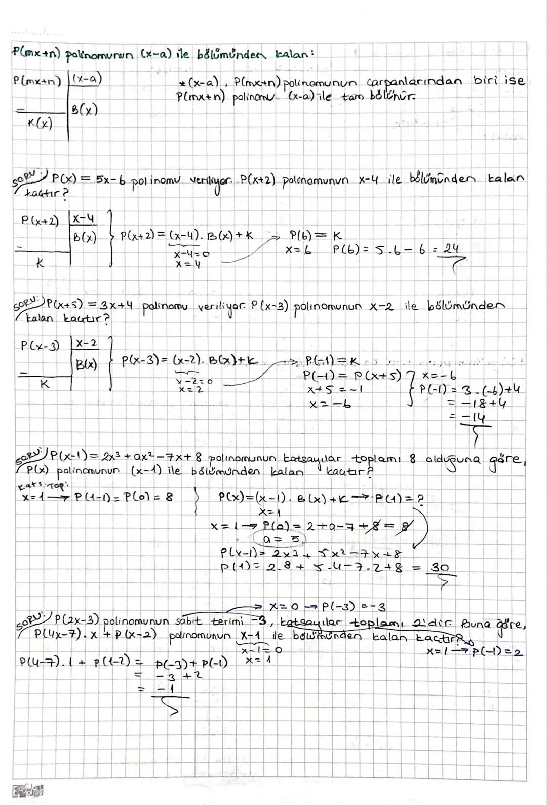 # POLINOMLAR
*x değişken, nen ve ao, a1, a2... an ER olmak üzere,
P(x)=a^x^ + an-1xn-1 + ... + a2x² + ai xi taoxo ifadesine gerçek katsayıl