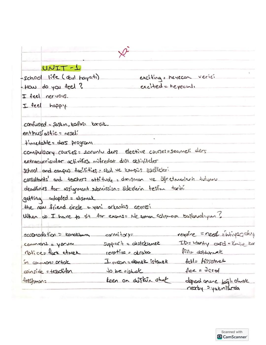 Onuncu sınıf İngilizce birinci unite İkinci unite