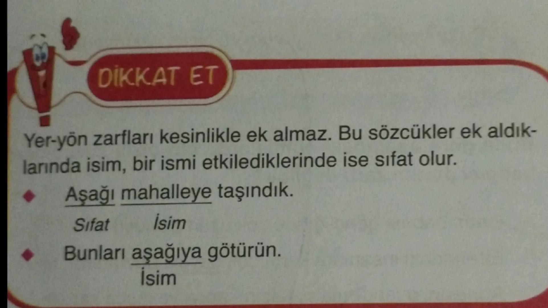 1.
# DURUM ZARFI
Fiilin durumunu yani nasıl yapıldığını belirten sözcüklerdir. Fiillere
sorulan "nasıl" sorusuna cevap verir.
* Arabayı h