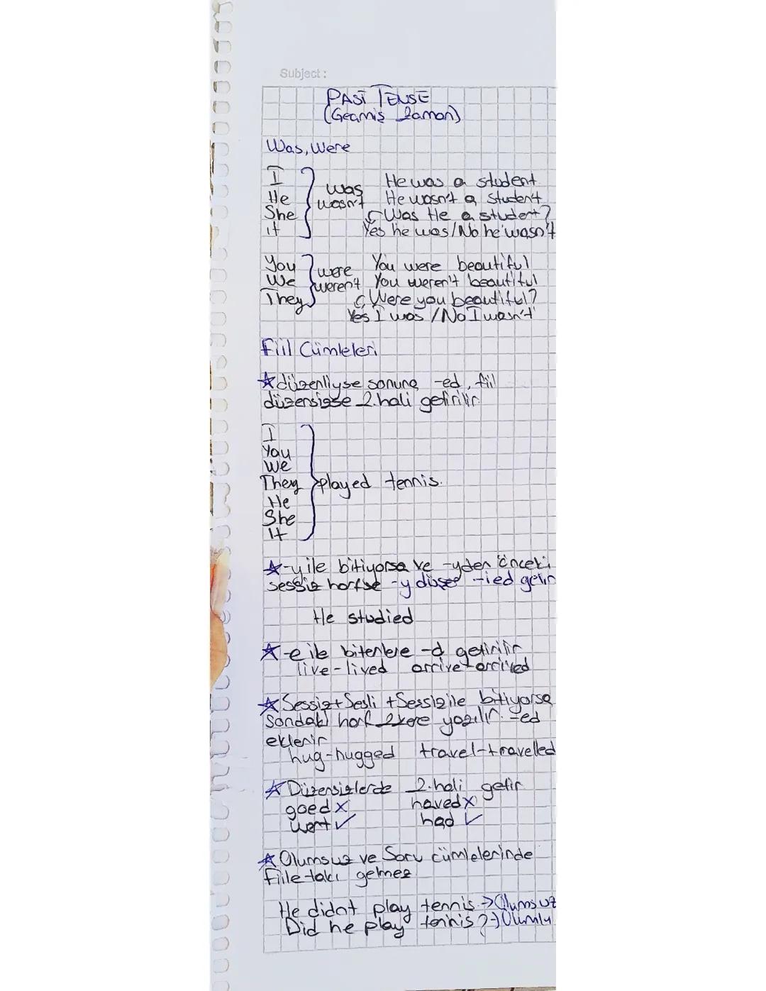 Simple past tense ve irregular verbs