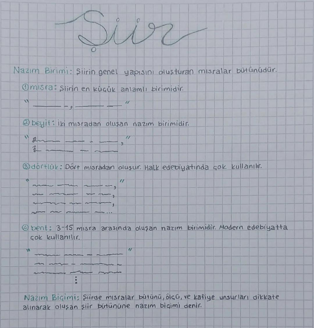 Sur
O
Nazim Birimi: Siirin genel yapısını oluşturan misralar bütünüdür.
Omisra: Siirin en küçük anlamlı birimidir.
11
27
beyit: iki misradan