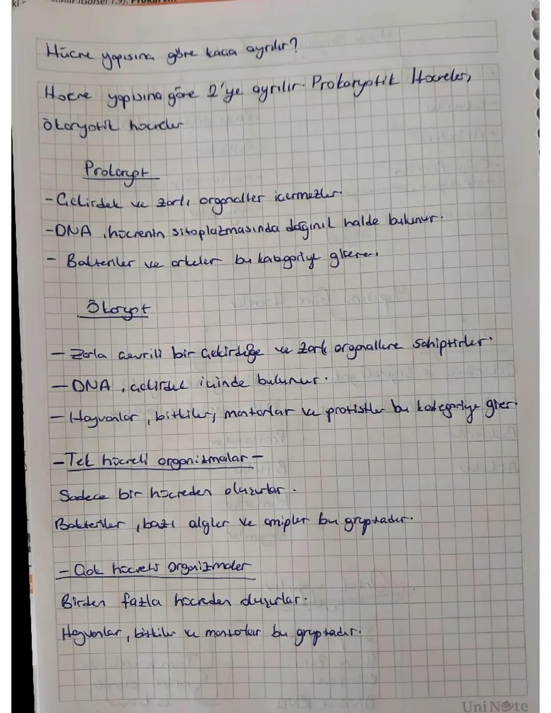 Biyoloji 9. Sınıf nottt