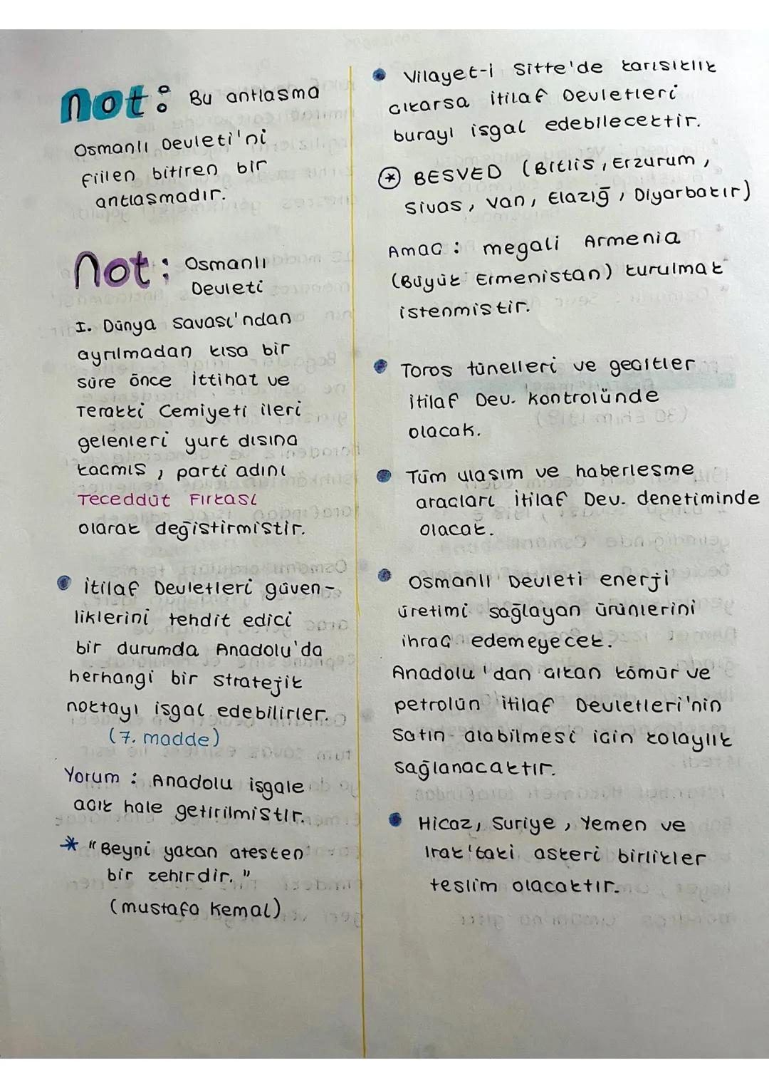 7) Polonya Devleti Almanya'
dan ayrılarak kurulacak.
8) Belçika'ya tam bağımsız-
lik verilecek.
9) Alsas Loren Fransa'ya
bırakılacak.
Not =