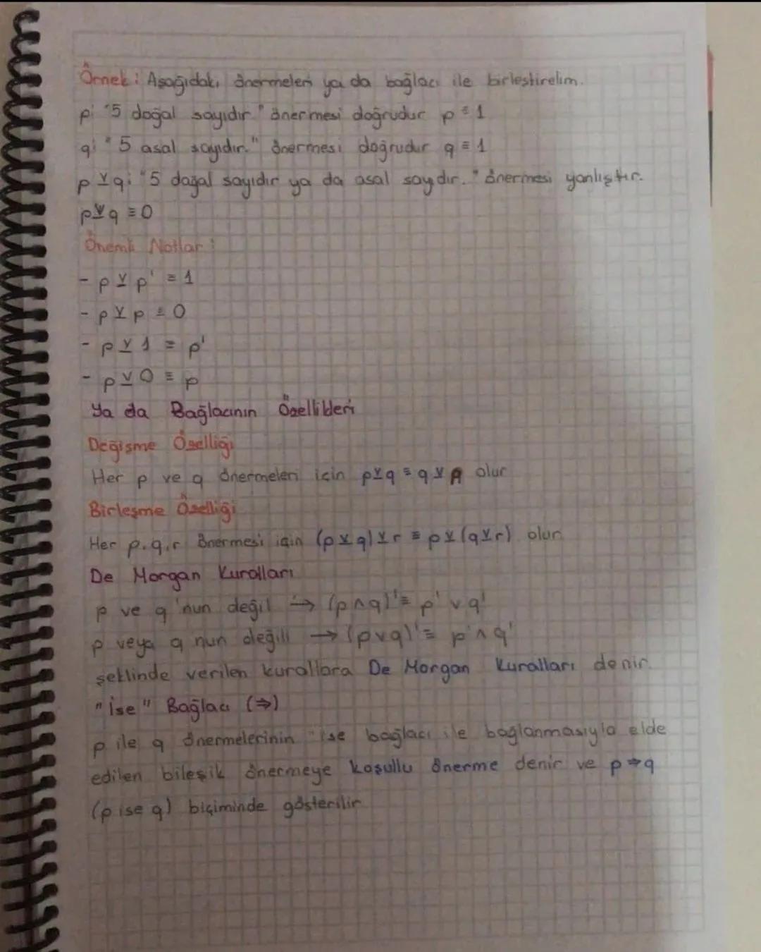 "
"Veya Bağlac
Tonim: q ve ponermelerinin veya bağlacı ile bağlanmasıyla elde edilen
bileşik önermeye q veya p önermesi denir ve p Vq biçimi