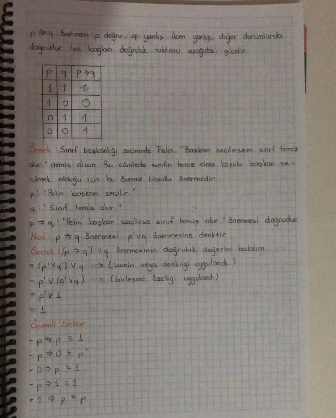 "
"Veya Bağlac
Tonim: q ve ponermelerinin veya bağlacı ile bağlanmasıyla elde edilen
bileşik önermeye q veya p önermesi denir ve p Vq biçimi