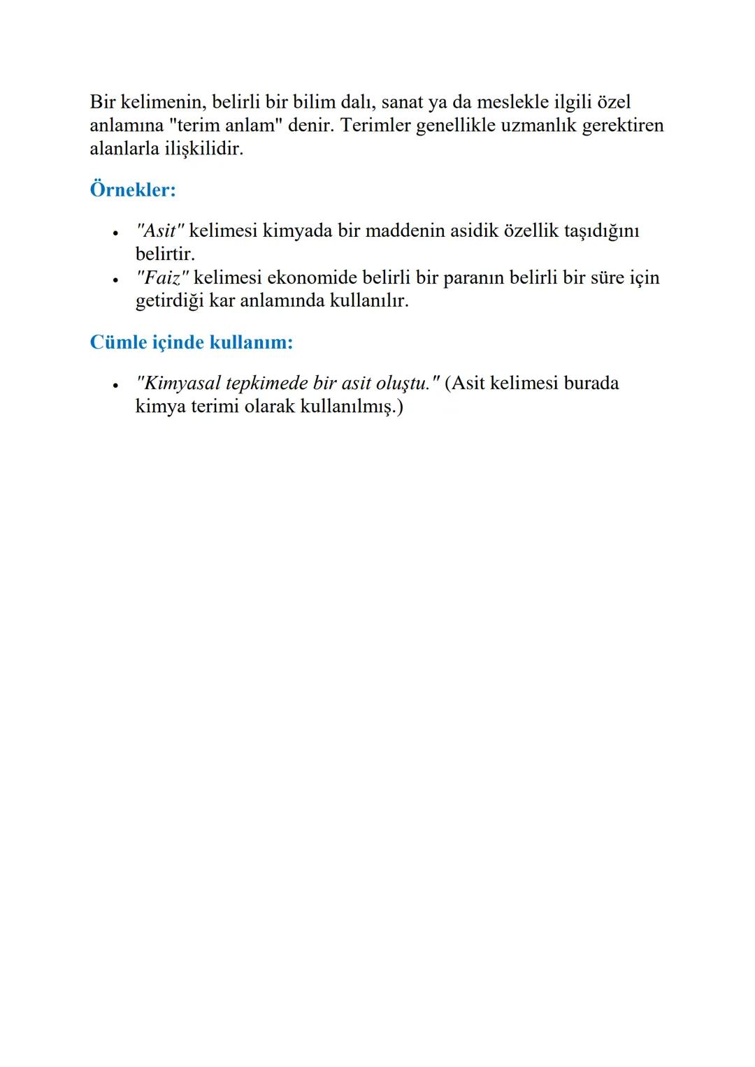 GERÇEK-MECAZ-TERİM ANLAM
1. Gerçek Anlam (Temel Anlam)
Bir kelimenin ilk akla gelen, herkes tarafından bilinen ve sözlükte yer
alan anlamına