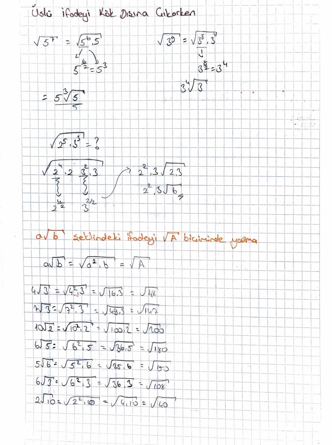 Kore Kök Alma
KARE KÖKLÜ SAYILAR
2x -> korekök X
✓2 = Lorekök 2
त
2
kökin derecesi
IT
☑
=
✓ » kok sembol's
Х
'
Not: Bir
7
sayinin
korekōkō k