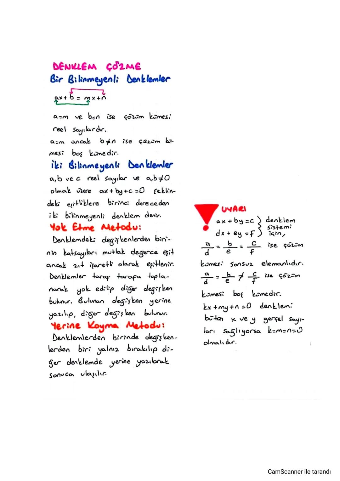 DENKLEM
COZME
Bir Bilinmeyenli Denklemler
m
2x + 5 =3x+0
a=m ve ben ise çözüm kümesi
reel sayılardır.
a=m ancak b/n ise çszum ko
mesi boş ki