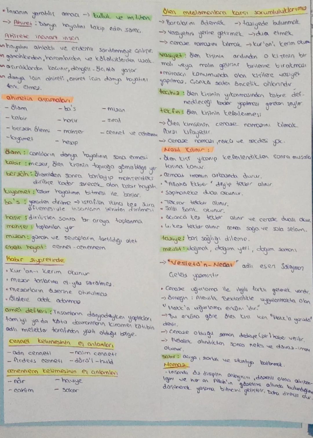 •Insanın yaratılır amacı - kulluk ve intition
-> Ahiret: Danya hayatını takip eden sarec.
Ahirete inchart inson
hayatını ahlaklı ve erdemu s