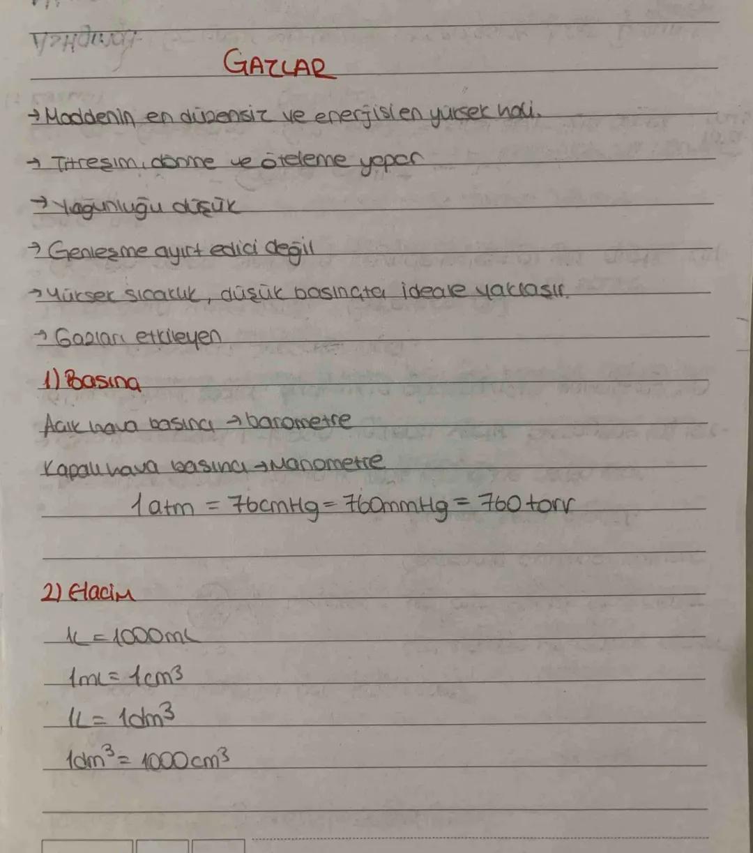 учнашар
GAZLAR
→Maddenin en düzensiz ve enerjisi en yüksek holi.
→ Titreşim, dönme ve öteleme yoper
Yagunluğu düşük
→ Genleşme ayırt ed