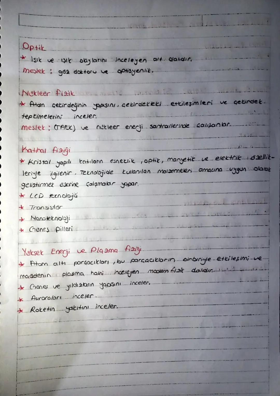 fizik. BİLİMİNE GİRİŞ
fizik Nedir?
* Fizit, madde ve enerji arasındaki etkileşimi inceleyen bir
bilim dalıdır.
Fiziğin Alt Dalları
* Mekan