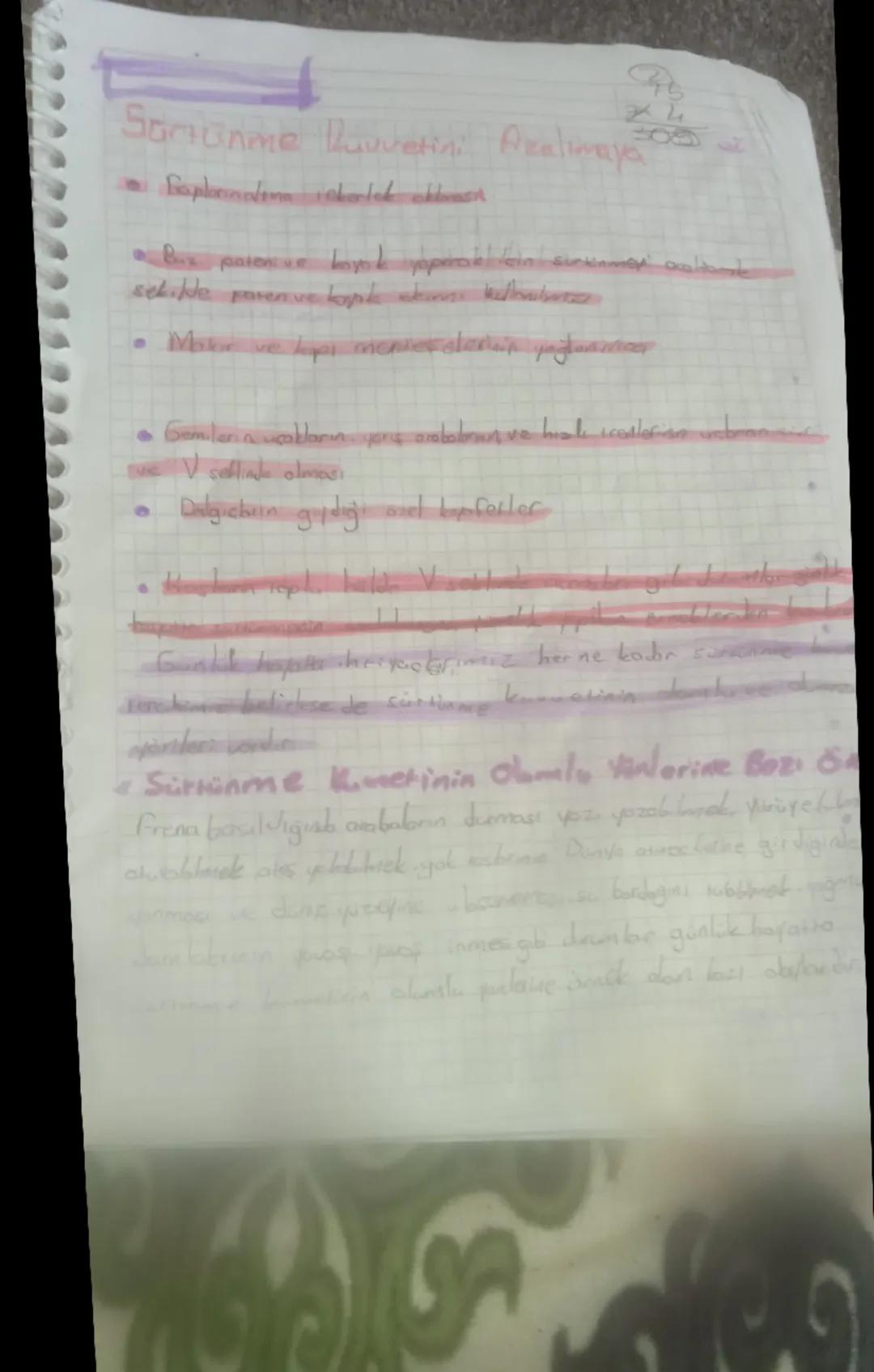 3. Bölüm Sürminme Kuvveti
• Cium le prey otseunk mapana gelen ve cizmin toraketini
zorbesiran esdiye sürtünme kurvesi donir
• Sumume kuned c